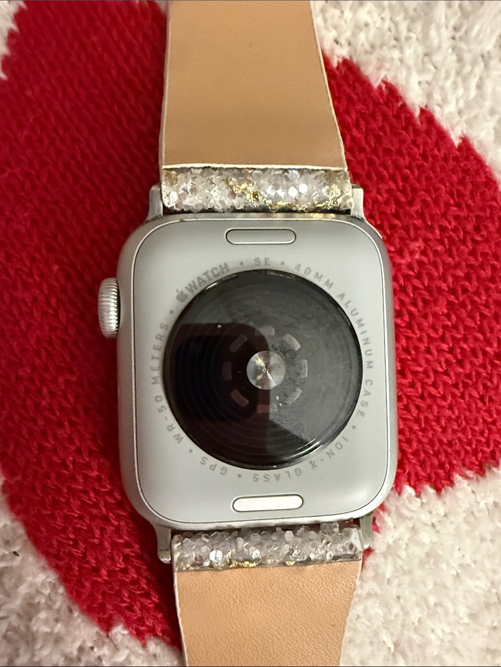 Apple Watch SE 2GEN 40 mm Silver Glitter Band used once - Picture 3 of 4